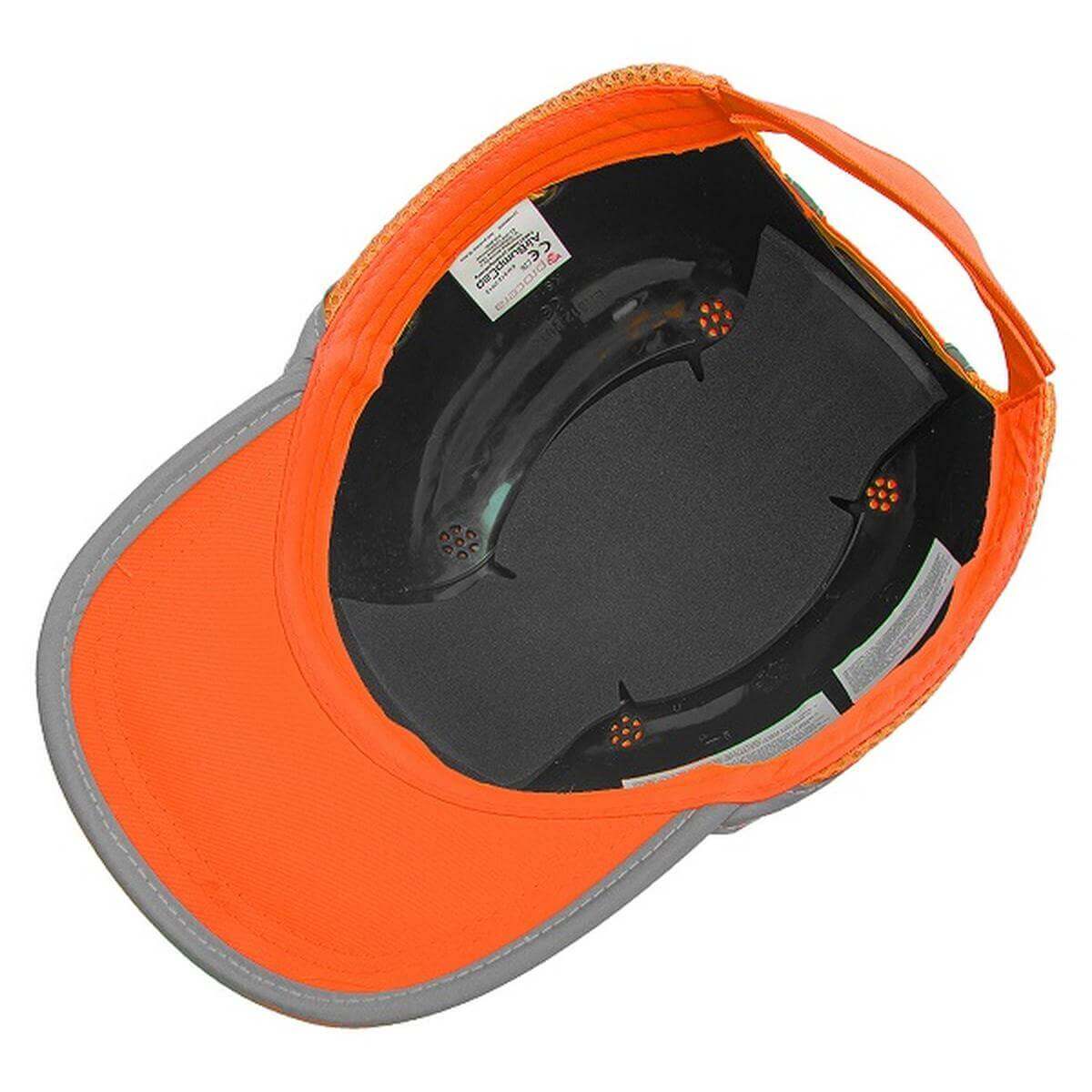 CZAPKA OCHRONNA BUMPCAP Z SIATKĄ POMARAŃCZOWA HVP - obrazek 2