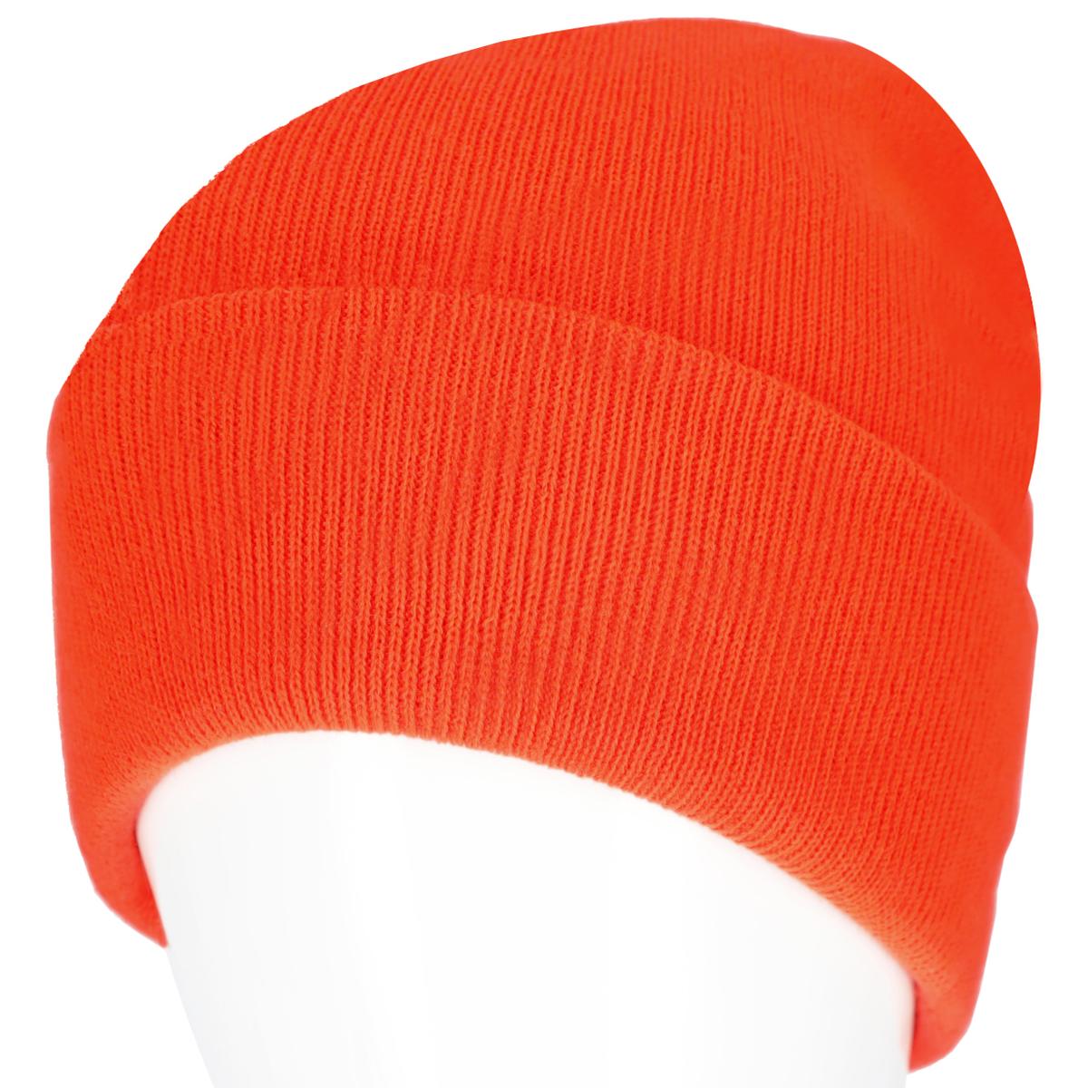 CZAPKA ZIMOWA AKRYLOWA DZIANA ORANGE NEON - obrazek 2