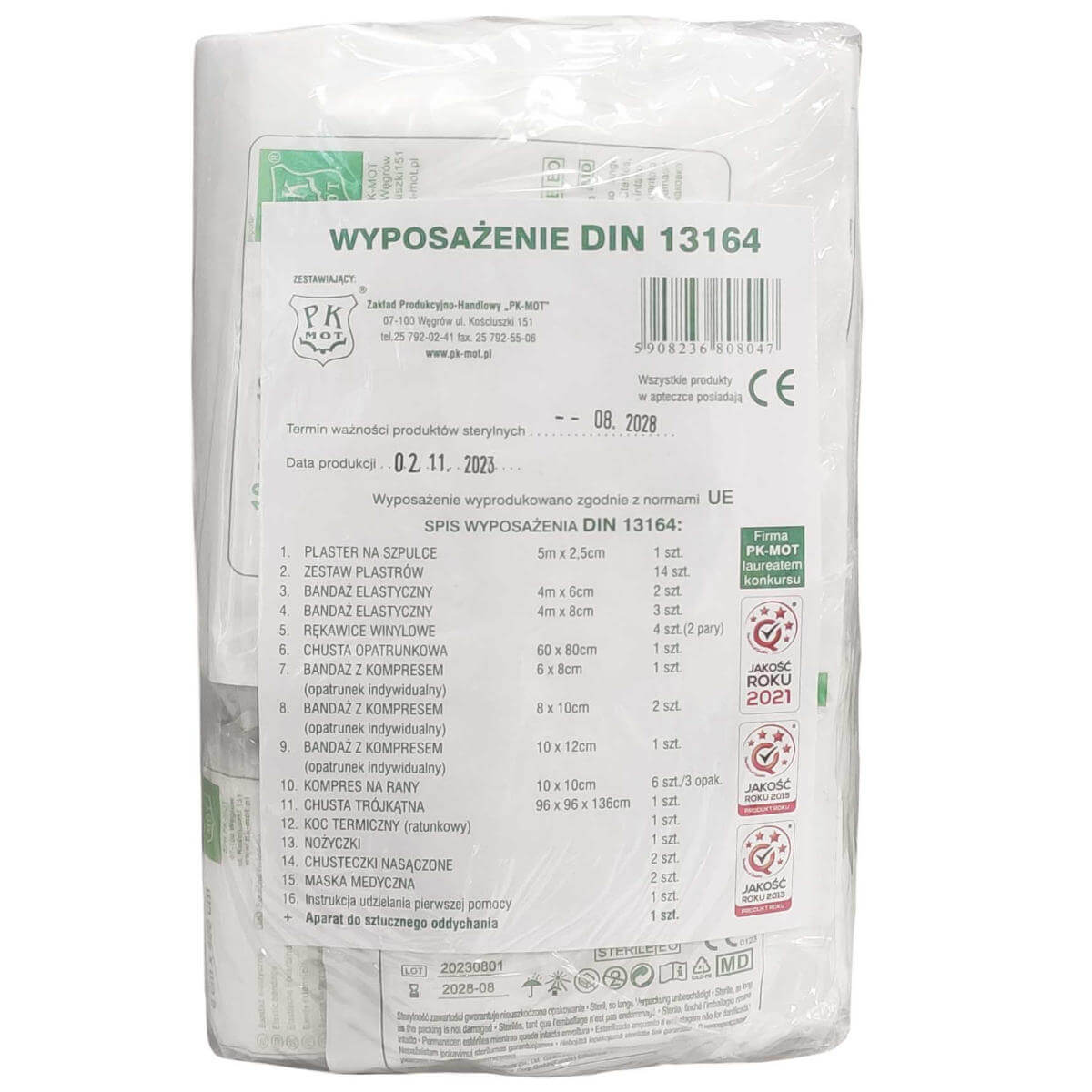 WYPOSAŻENIE DO APTECZKI DIN13164