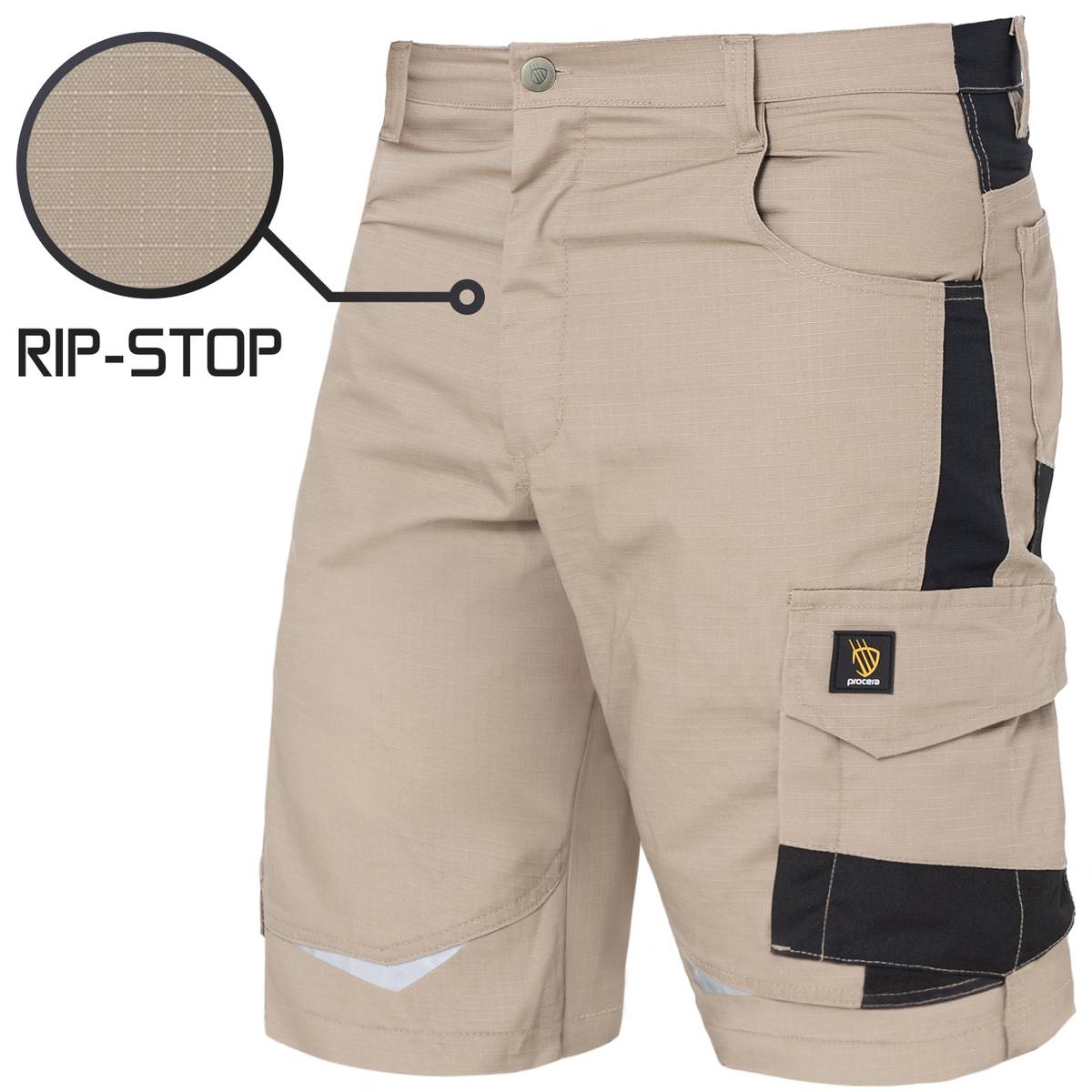 SPODNIE KRÓTKIE HELICON RIP-STOP KHAKI - obrazek 3