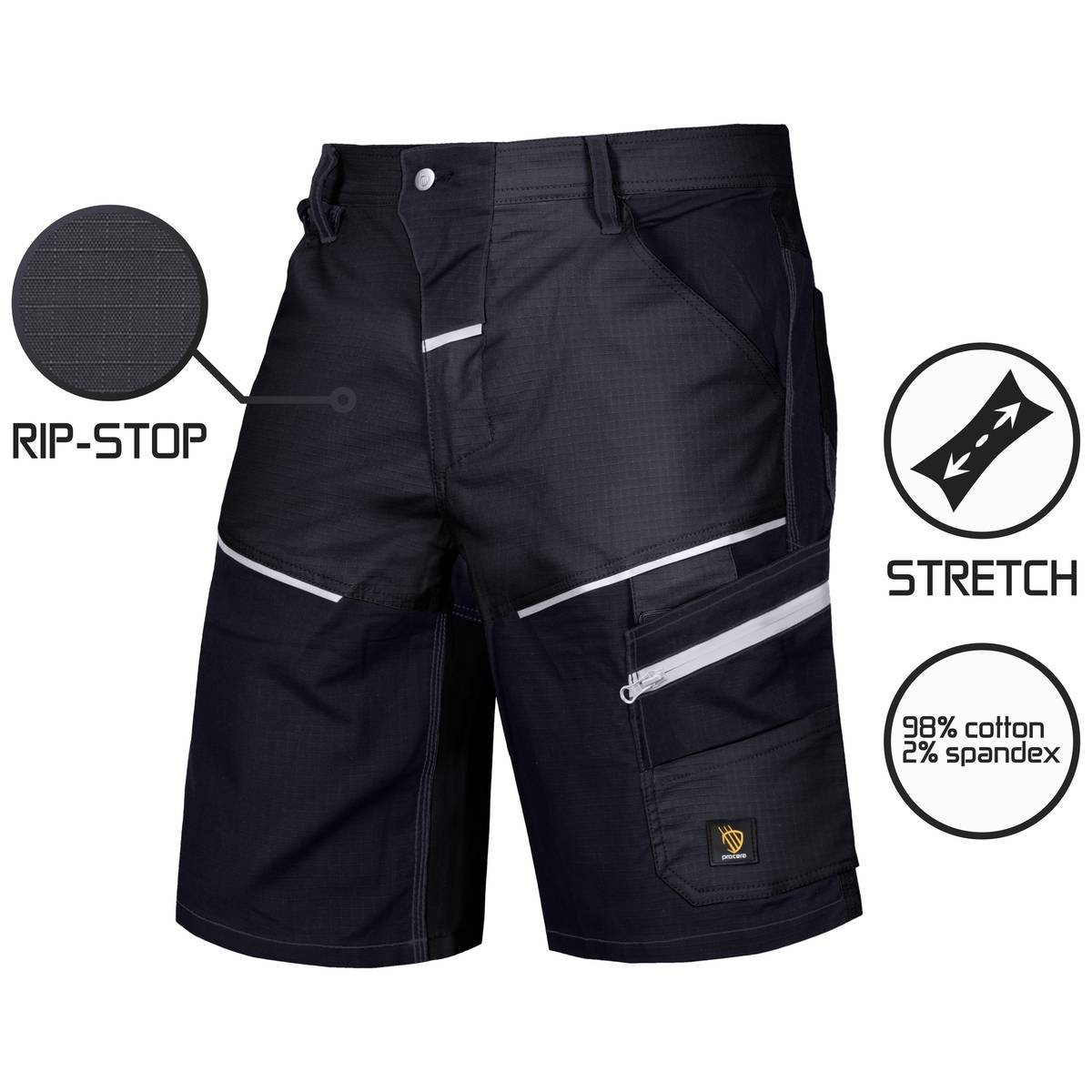 SPODNIE KRÓTKIE LANDER SPANDEX BLACK - obrazek 3