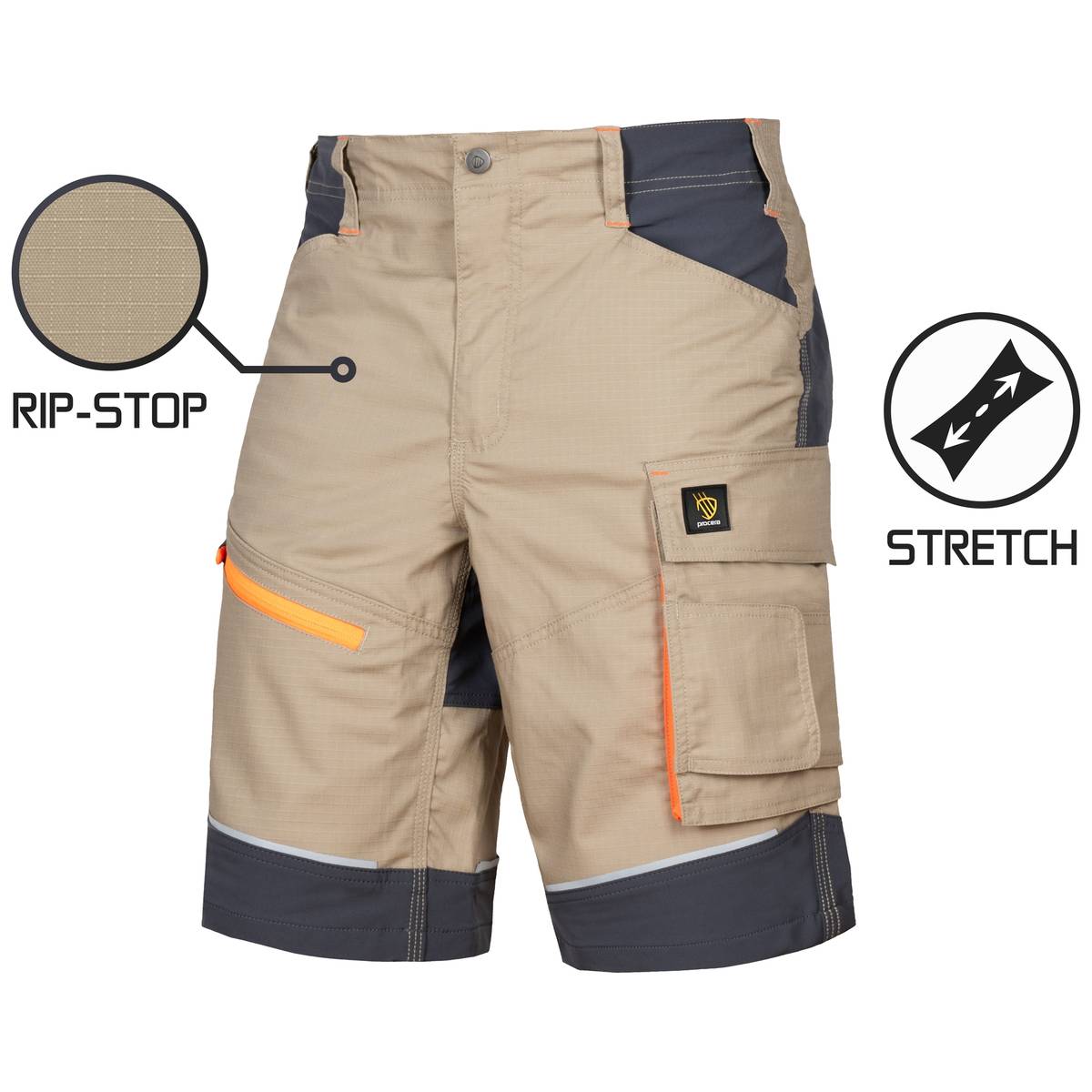 SPODNIE KRÓTKIE LIDO SPANDEX KHAKI - obrazek 3