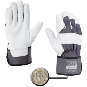 RĘKAWICE OCIEPLANE WZMOCNIONE KOZIĄ SKÓRĄ X-PREMIUM WINTER ROZM. 10
