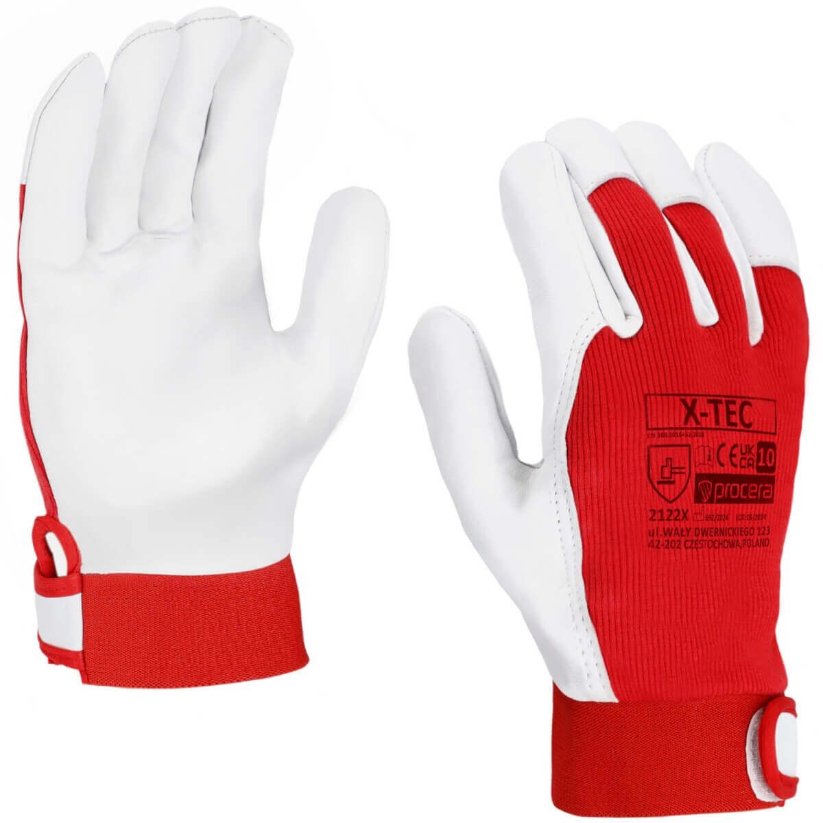 RĘKAWICE OCHRONNE WZMOCNIONE KOZIĄ SKÓRĄ X-TEC - obrazek 2
