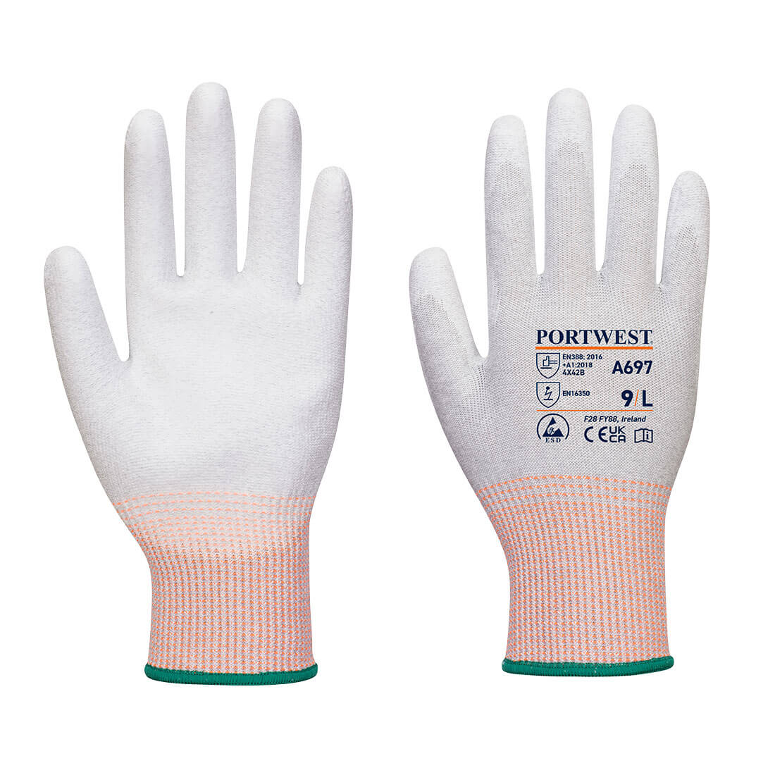 LR13 Rękawica ESD z powleczeniem PU na dłoni - 12 par - obrazek 2