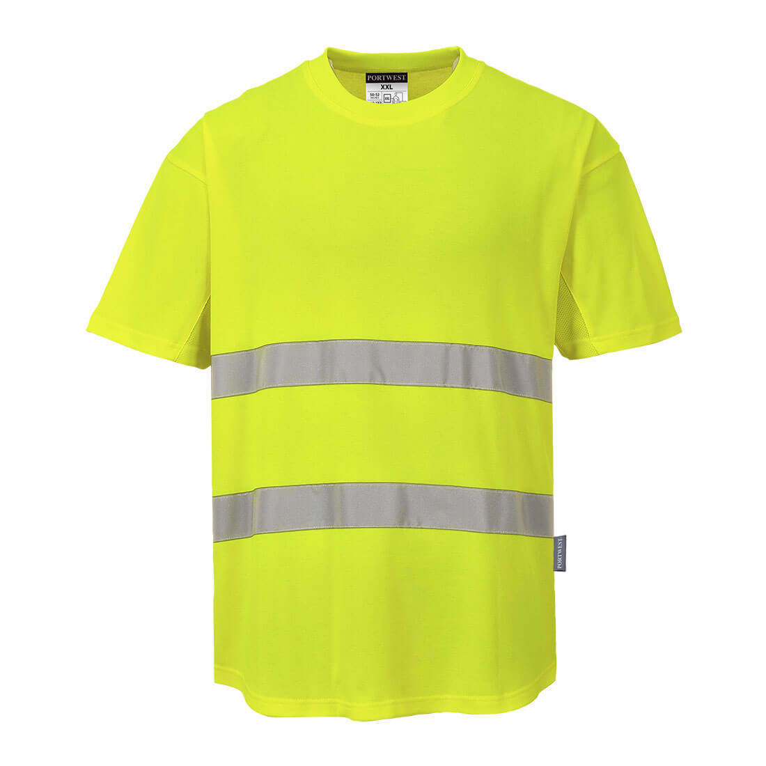 Ostrzegawczy T-shirt z panelami z siatki - obrazek 2