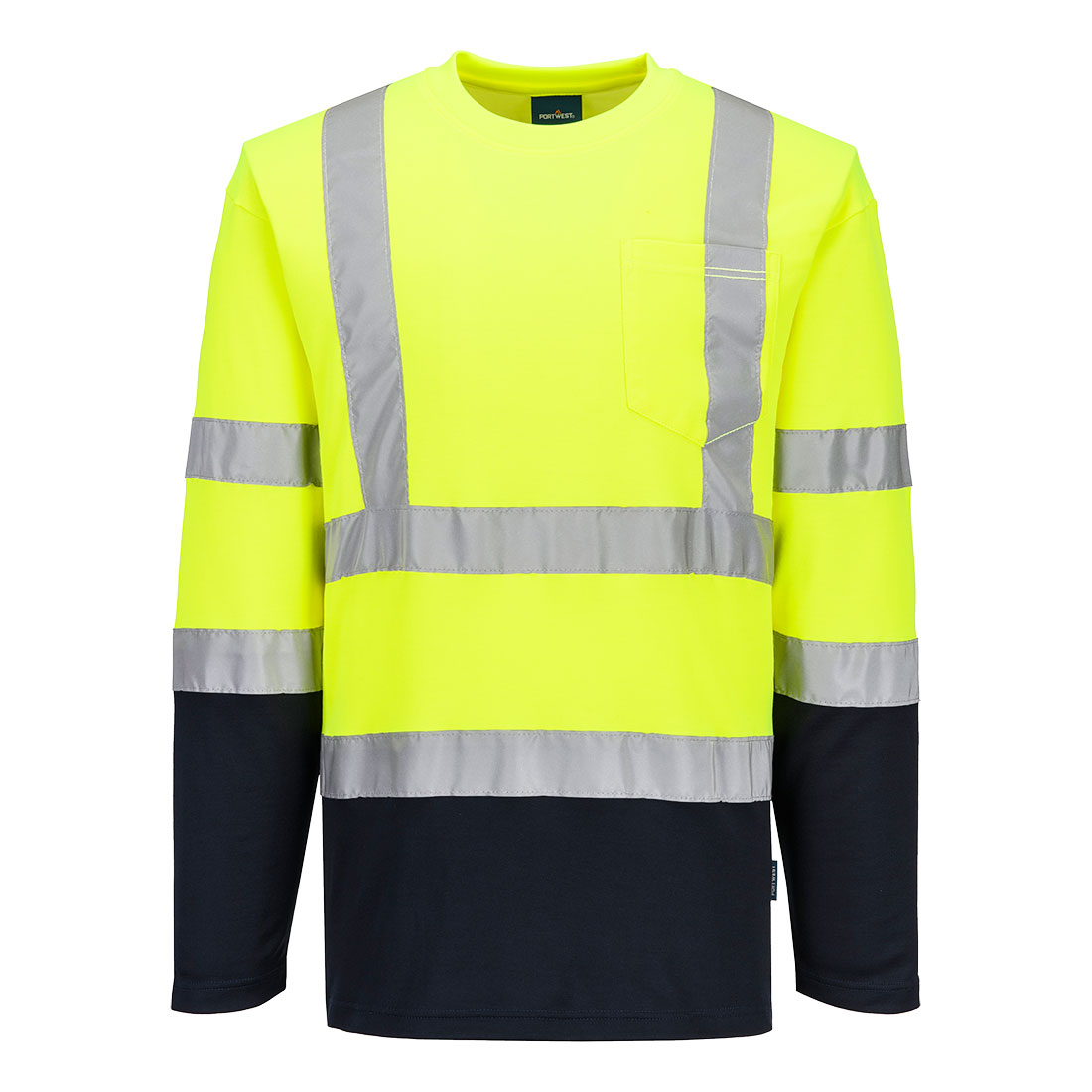 Dwukolorowa koszulka t-shirt Cotton Comfort z długimi rękawami - obrazek 2